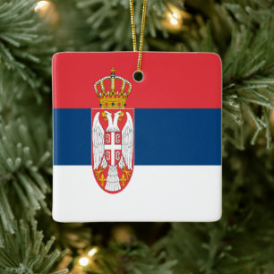 zRS001 SERVISCHE VLAG SERVIË, Europa, Keramisch Ornament