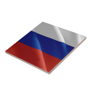 zRU002 RUSSISCHE zwaaiende VLAG RUSLAND, Tegeltje