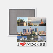 zRU021 MOSCOW "I LIVE", Rusland, Europa, Fridge Magneet (Voorkant / Achterkant)