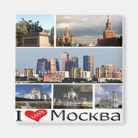 zRU021 MOSCOW "I LIVE", Rusland, Europa, Fridge Magneet (Voorkant)