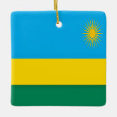 zRW001 RWANDA Vlag, Afrika, Keramisch Ornament (Voorkant)