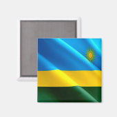 zRW002 RWANDA, Waving Flag, Afrika, Fridge Magneet (Voorkant / Achterkant)