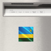 zRW002 RWANDA, Waving Flag, Afrika, Fridge Magneet (Insitu (Vaatwasser))
