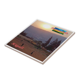 zRW006 KIGALI, Rwanda bij nacht, Afrika, Tegeltje