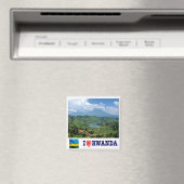 zRW007 RWANDA, I Love, Virunga Mountains, Fridge Magneet (Insitu (Vaatwasser))