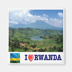 zRW007 RWANDA, I Love, Virunga Mountains, Fridge Magneet