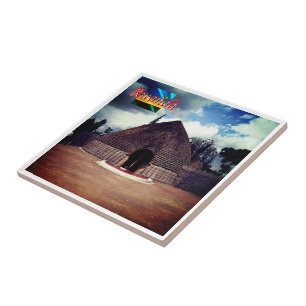 zRW008 RWANDA, Nyanza Mwami Palace, Afrika, Tegeltje