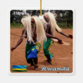 zRW010 RWANDA, traditionele Rwandese dansers, Keramisch Ornament (Achterkant)