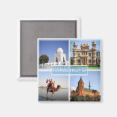 zSA007 KARACHI, Saudi-Arabië, Azië, Fidge Magneet (Voorkant / Achterkant)