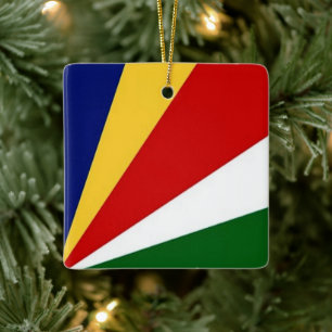 zSC001 SEYCHELLEN, Vlag, Afrika, Keramisch Ornament