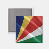 zSC002 SEYCHELLEN, Zwaaiende Vlag, Afrika, koelkas Magneet (Voorkant / Achterkant)