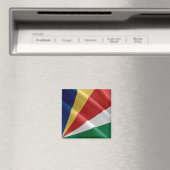 zSC002 SEYCHELLEN, Zwaaiende Vlag, Afrika, koelkas Magneet (Insitu (Vaatwasser))