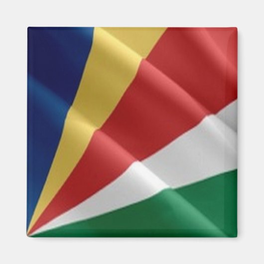 zSC002 SEYCHELLEN, Zwaaiende Vlag, Afrika, koelkas Magneet (Voorkant)