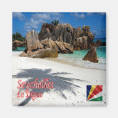 zSC006 SEYCHELLES, La Digue, Afrika, Fridge Magneet (Voorkant)