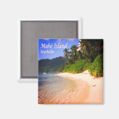 zSC014 SEYCHELLES, Panorama Beach, Afrika, Fridge Magneet (Voorkant / Achterkant)