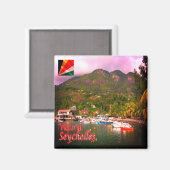 zSC017 VICTORIA, Port, Seychellen, Afrika, Fridge Magneet (Voorkant / Achterkant)