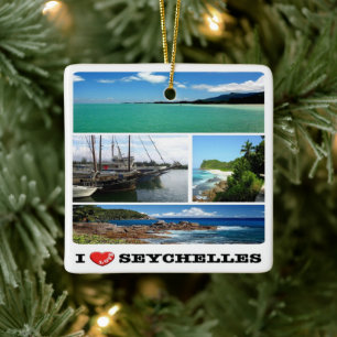 zSC021 SEYCHELLES, Ik hou van, Mahé, Mozaïek, Keramisch Ornament