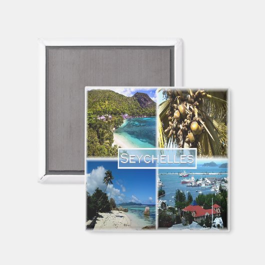 ZSC025 SEYCHELLES, Mozaïek, Afrika, Fridge Magneet (Voorkant / Achterkant)