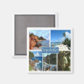 zSC026 SEYCHELLES, Mosaic, Afrika, Fridge Magneet (Voorkant / Achterkant)