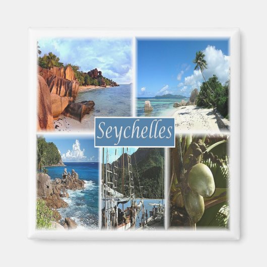 zSC026 SEYCHELLES, Mosaic, Afrika, Fridge Magneet (Voorkant)