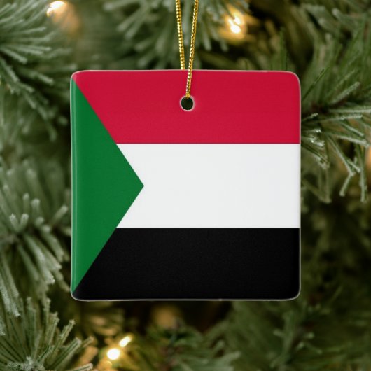 zSD001 SOEDAN, Vlag, Afrika, Keramisch Ornament (Boom)