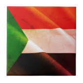 zSD002 SUDAN, Waving Flag, Afrika, Tegeltje (Voorkant)
