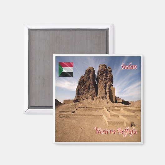 zSD003 SUDAN, Westerne Deffufa, Afrika, Fridge Magneet (Voorkant / Achterkant)