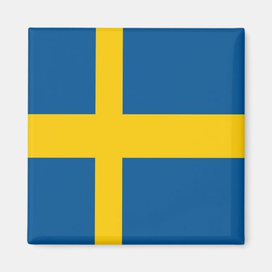 zSE001 ZWEEDSE VLAG ZWEDEN, Fridge Magneet (Voorkant)