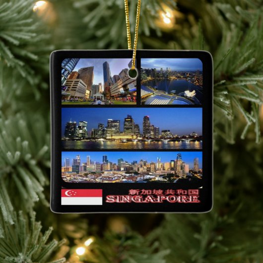 zSG003 SINGAPORE collage LION CITY, Asia, Keramisch Ornament (Boom)