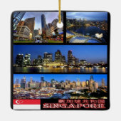 zSG003 SINGAPORE collage LION CITY, Asia, Keramisch Ornament (Achterkant)