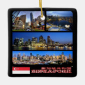 zSG003 SINGAPORE collage LION CITY, Asia, Keramisch Ornament (Voorkant)