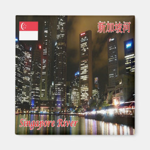 zSG011 SINGAPORE River LION CITY, Asia, Fridge Magneet