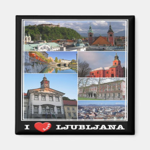 zSI009 LJUBLJANA "I Love", Slovenië, Fridge Magneet
