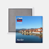 zSI013 DRAVA IN MARIBOR, Slovenië, Europa, Fridge Magneet (Voorkant / Achterkant)