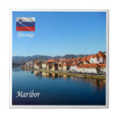 zSI013 DRAVA IN MARIBOR, Slovenië, Europa, Tegeltje (Voorkant)