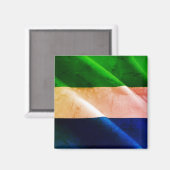 zSL002 SIERRA LEONE, Waving Flag, Afrika, Fridge Magneet (Voorkant / Achterkant)