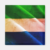 zSL002 SIERRA LEONE, Waving Flag, Afrika, Fridge Magneet (Voorkant)