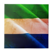 zSL002 SIERRA LEONE, Waving Flag, Afrika, Tegeltje (Voorkant)