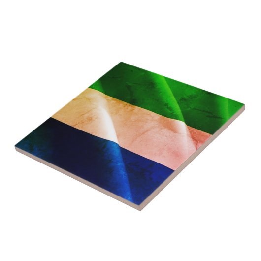 zSL002 SIERRA LEONE, Waving Flag, Afrika, Tegeltje (Zijkant)