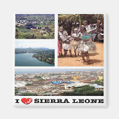 zSL006 SIERRA LEONE, I Love, Mosaic, Africa, Fridg Magneet (Voorkant)
