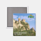 zSM006 DE TWEE TOWERS, San Marino, Europa, Fridge Magneet (Voorkant / Achterkant)