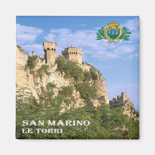 zSM006 DE TWEE TOWERS, San Marino, Europa, Fridge Magneet (Voorkant)