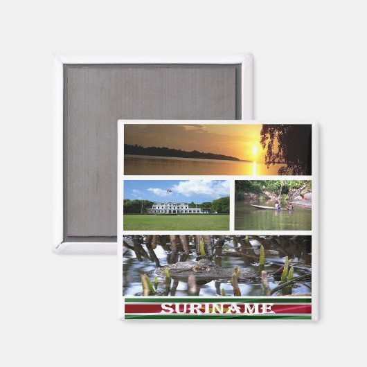 zSR003 SURINAME, Mozaïek, Amerika, Fridge Magneet (Voorkant / Achterkant)