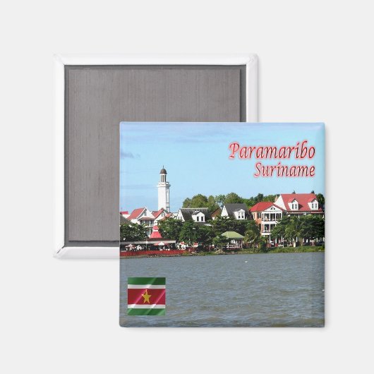 zSR006 PARAMARIBO, Suriname, Amerika, Fridge Magneet (Voorkant / Achterkant)