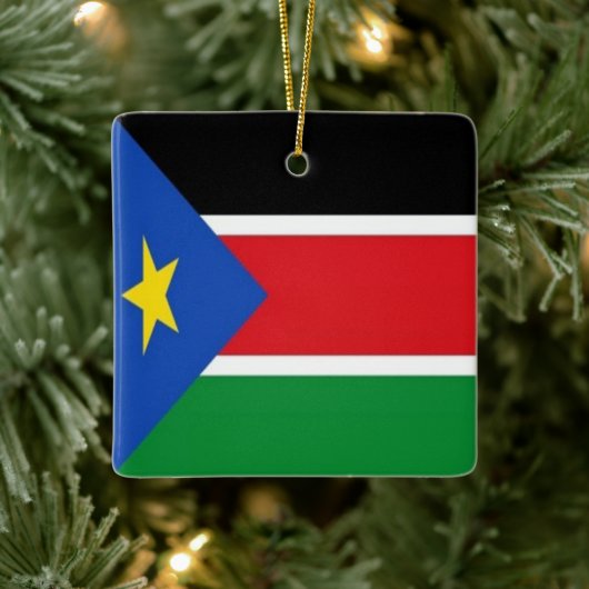 zSS001 ZUID-SOEDAN Vlag, Afrika, Keramisch Ornament (Boom)