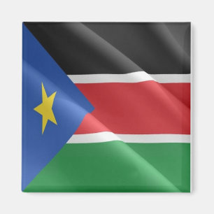 zSS002 ZUIDSUDAN, Golfvlag, Afrika, Fridge Magneet