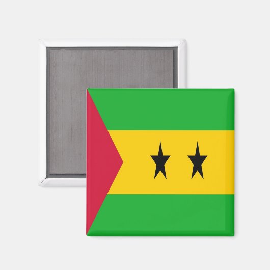 ZST001 SAO TOMÈ en PRINCIPE, Vlag, Afrika, Magneet (Voorkant / Achterkant)