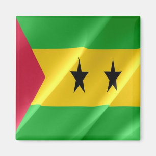 zST002 SAO TOME' en PRINCIPE, Waving Flag, Fridge Magneet