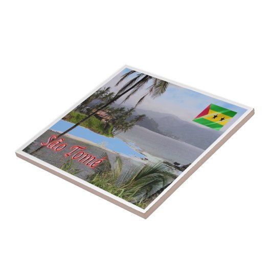 zST003 SAO TOME", Panorama, Afrika, Tegeltje (Zijkant)