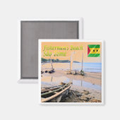 ZST005 SAO TOME', Vissers strand, Afrika, Fridge Magneet (Voorkant / Achterkant)